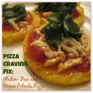 Pizza Craving Fix:  Gluten Free and Vegan Polenta Pizza Recipe