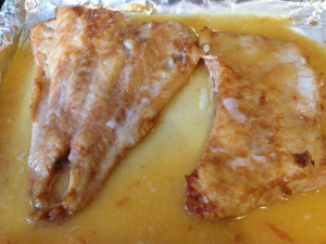Sweet and Spicy Cod right out of the oven - yum!