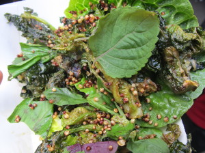 Kale and crunchy quinoa lettuce wraps - yum!