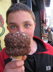 The ice cream is as big as my boy's face!