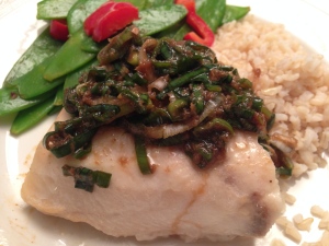 ginger lime striped bass Beth Rosen, RD